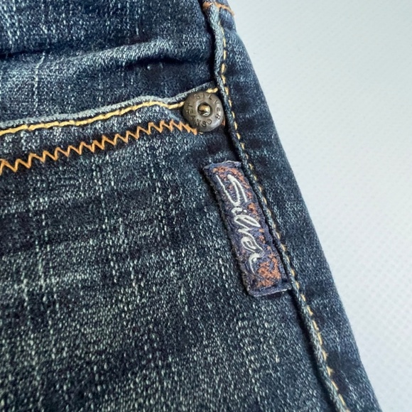 Silver Jeans Womens 28 x 33 Tuesday Low Rise Embroidered Boot Cut Dark Wash Blue - Picture 5 of 16